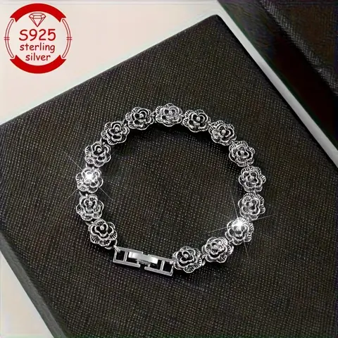 Women's Rose Stackable Bracelet - Minimalist Elegant Costume Jewelry for Women, Thoughtful Gift for Christmas, Birthday, New Year's Day, Teachers' Day & Daily Wear
