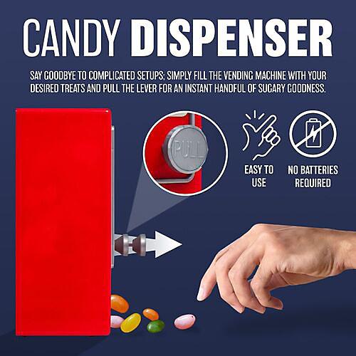 Mini Vending Machine- Classic Retro Design Sweets Holder & Dispenser，Ideal For Desktops, Classrooms, Parties & Many More | Suitable For Gumballs, Candy’s & Sweets
