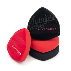 VIVIDAURA,Makeup Sponge Puff, Beyond Makeup Blender Sponge, Soft Makeup Tools For Liquid Foundation, Concealer, Cream, Cosmetic Tool, Foundation Sponge Puff, not Powder Puff, Velvet Duo Charms, 2PCS with Storage Box makeup saver velour puff