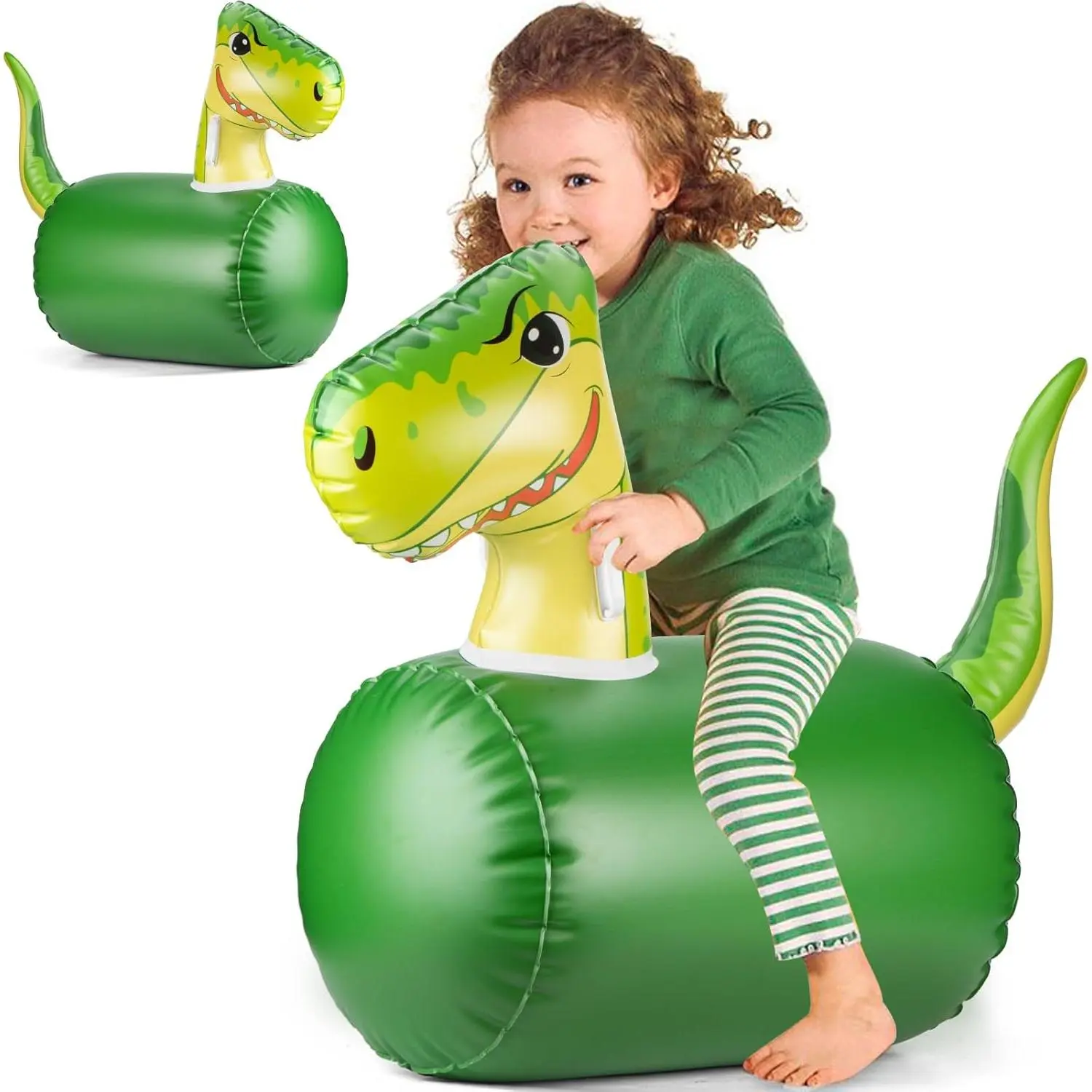 Bouncy Animal Hopper Toys for Toddlers 18M-4 Years - Inflatable Ride-On Unicorn & Lion Bouncers, Durable Rubber Dual Design for Indoor\/Outdoor Play, for Girls & Boys