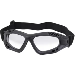 Black / Clear ANSI Rated Tactical Goggles