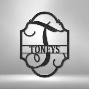 Family Name Plaque Personalized Monogram Steel Metal Sign Wall Art