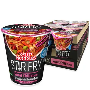Cup Noodles Stir Fry Sweet Chili – Instant Noodles in Sauce | 2.89 oz Cups (Pack of 6) | No Soup, Bold Flavor