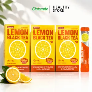 【Onismile】【Buy 3 get 1 gift free.】Healthy Lemon Black Tea with Collagen Peptide, Women's Vitamin C & Hyaluronic Acid – Supports Skin Health, Hydrating, Sweet & Refreshing Low-Sugar Afternoon Boost
