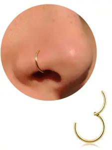 18g 316L Surgical Steel Nose Ring Hoop, Hinged Nose Ring, Cartilage Hoop Earrings for Women and Men, Available in 6mm 8mm 10mm 12mm Sizes, Nose Piercing Jewelry