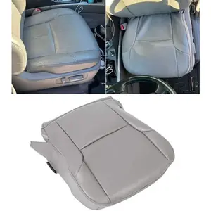 HECASA Seat Cover Compatible with 2003-2009 Toyota 4Runner Limited Driver Bottom Synthetic Leather Gray Truck Cushion Protector