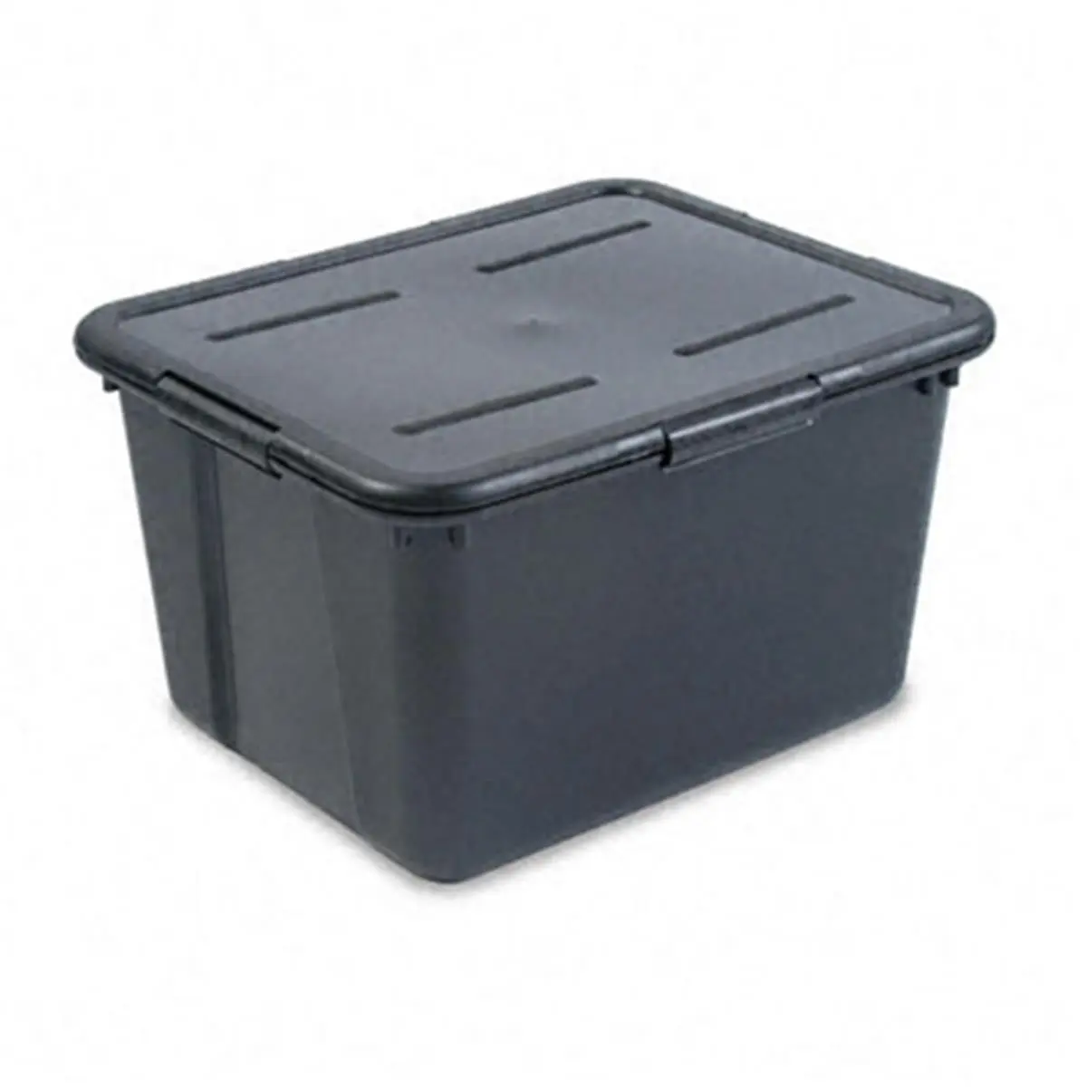 Plastic File Folder Holder, Advantus 14x19.5x12 in Black Office Filing Storage Organizer with Detachable Snap-Lock Lid, Molded Carry Handles, Easy Carrying Portable Design for Legal- or Letter-Size Hanging Folders