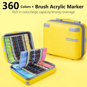 360 Color Acrylic Markers Set with Storage Bag, Fast Drying, Fade Resistant, Perfect for Drawing, Illustration, DIY Projects
