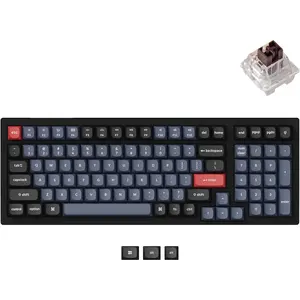 K4 Pro Custom  Mechanical Keyboard, 100  Hot-swappable QMK/VIA Programmable Macro with K Pro Brown  RGB Backlit Compatible with  Windows Linux - Black