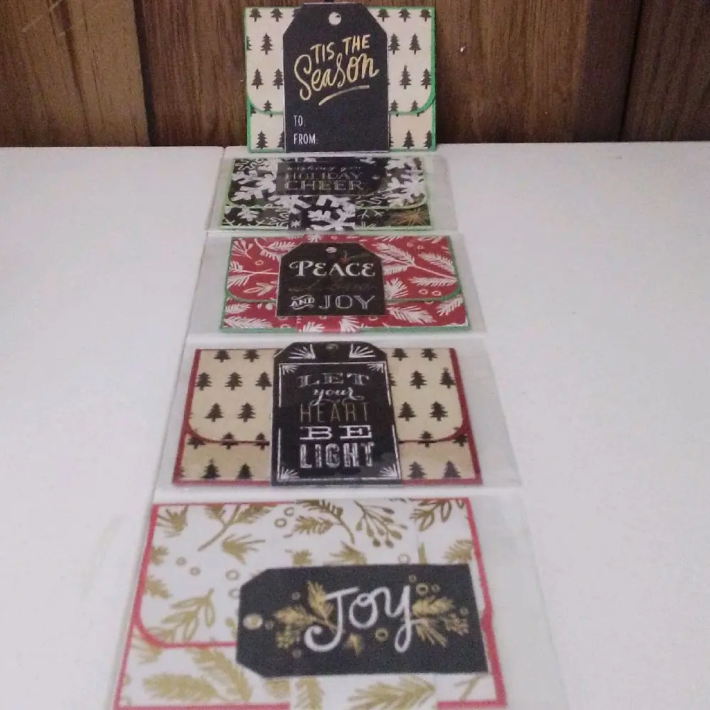 Handemade Christmas themed gift card holders