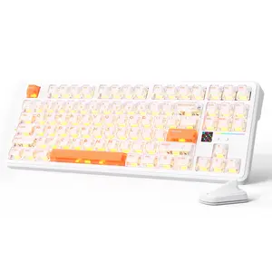 ATTACK SHARK X87 Ultra Wireless Mechanical Keyboard with 8K Wireless Receiver,10000mAh Battery, Dot-Matrix Screen, 16.8M RGB, Hot-Swappable,Programmable Keyboard for PC Gamer