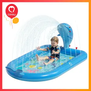QPAU Unique Gifts for One Year Old,Blue Whale Toy Splash Pad for Toddlers, Inflatable Pool as Birthday & Children's Day Gifts for 1 Year Old Girls ＆ Boys