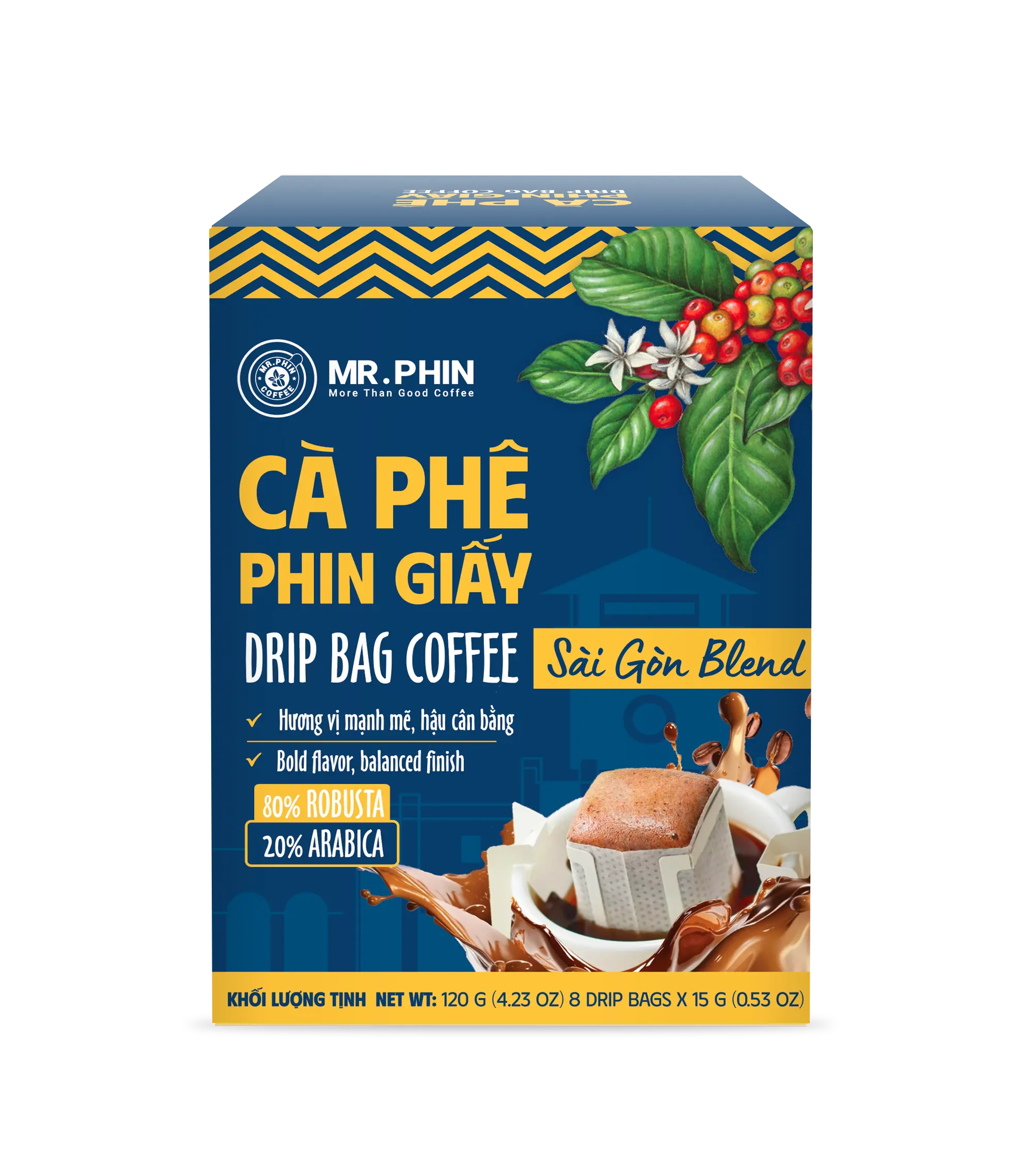 DRIP BAG COFFEE – SAI GON BLEND (80% Robusta – 20% Arabica)