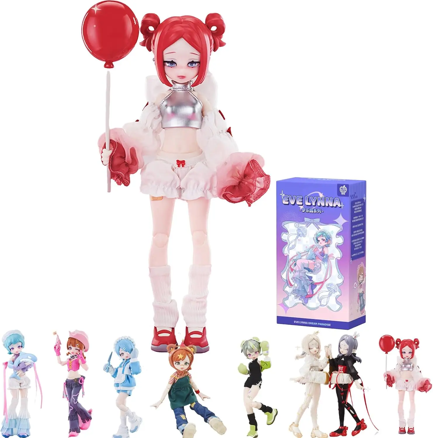 CALEMBOU Eve Lynna Series Dream Paradise MJD Blind Box, Cute 18cm Ball Jointed Doll Dress Up Doll with Joints, Collection BJD Dolls Action Figure Toys