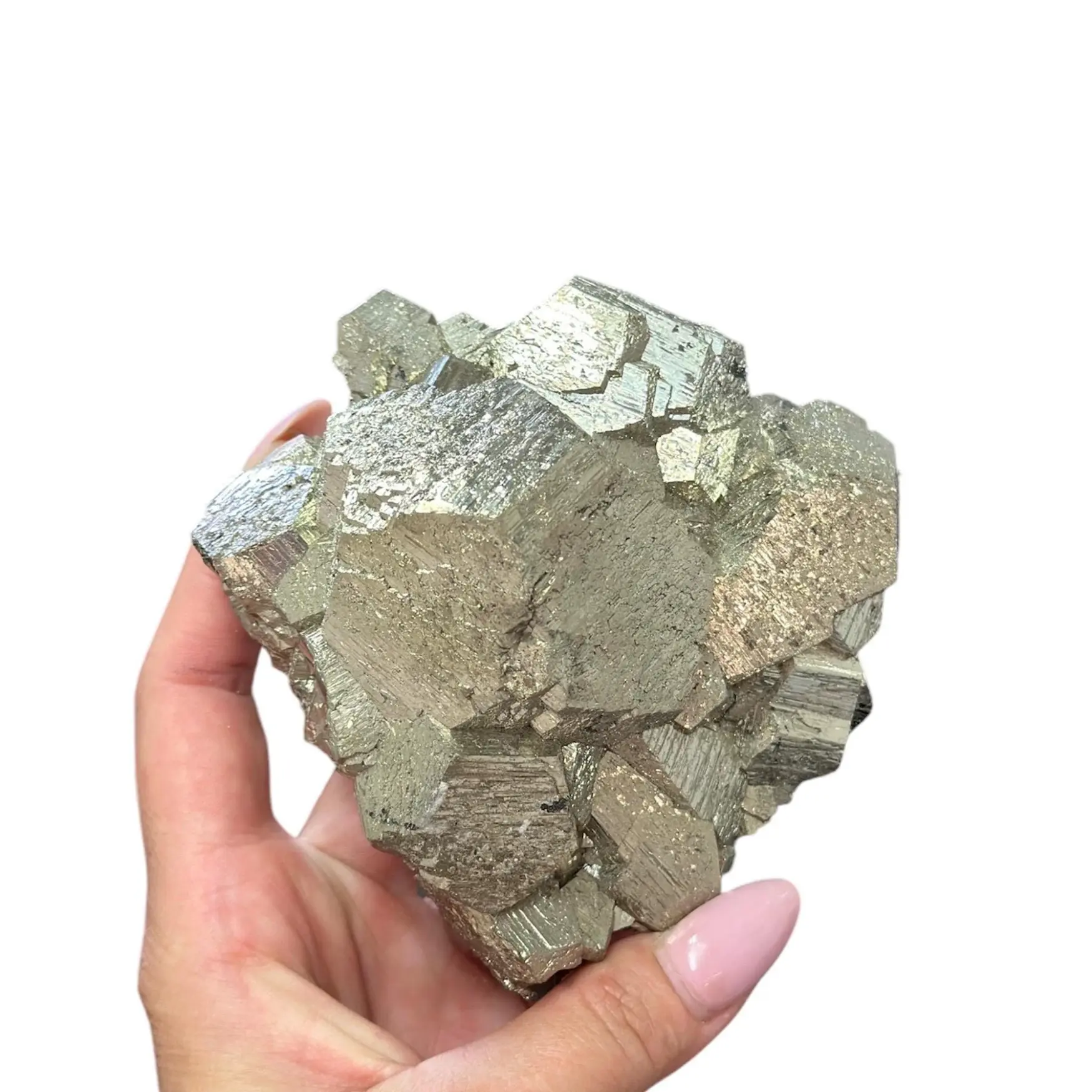New Pocket Peruvian Pyrite | Large Crystal | Rare Texture | Striated Gold