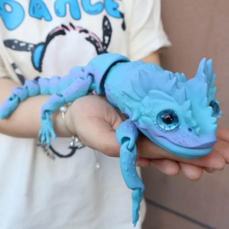 3D Printed Lizard Figurine, Realistic Eyes, Moveable Joints, Articulating Animal Figurines, Decorative Figurines, Home Decor, Home Decoration Collectible, Halloween Gift, Articulated Fidget Figurines, Decorative Home Ornament, Animal Decorations