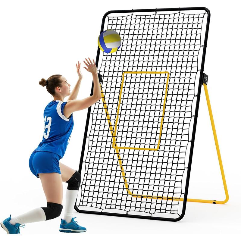 7X4 Ft Adjustable Volleyball Rebounder Net, Large Training Bounce Back Net for Bumping, Spiking  Setting  Sturdy, Multi-Angle Practice Equipment, Easy Setup & Foldable