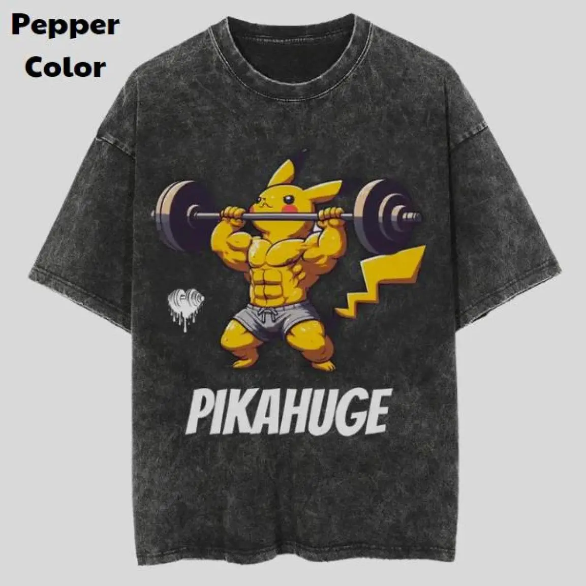 Pikahuge Vintage Graphic Tees, Pikachu T-Shirt, Pokemon Anime Shirt, Unisex Gym T-Shirt, Gift For Her, Casual Style, Must-Have