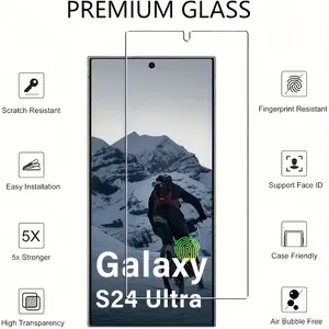2-Pack Galaxy S24 Ultra Screen Protector Film, HD Clear Anti-Scratch Tempered Glass, Durable Scratch & Impact Resistant Design