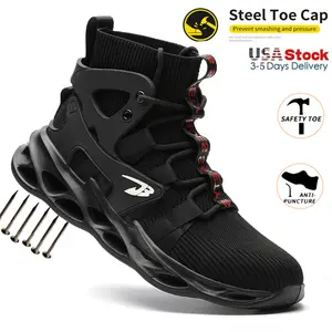 Breathable Steel Toe Safety Shoes for Men Work Safety Boots Puncture Proof Sport Work Sneakers Male Construction Security Boots