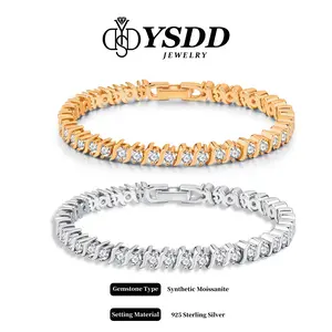 【#572 TODAY ONLY】3.8CT Stylish S Link Tennis Bracelet vvs Synthetic Moissanite Bracelet in 925 Sterling Silver