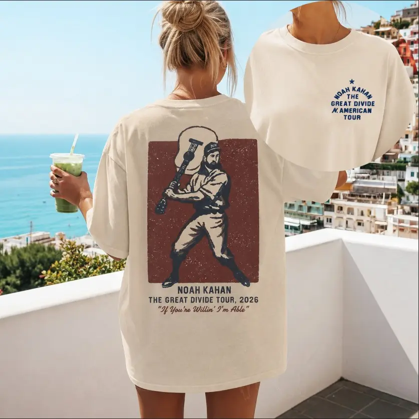 Noah Kahan The Great Divide Baseball Tee 2 Sided, Comfort Colors, Folk Indie Music Merchs Fans Gift