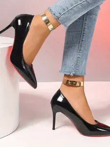 Elegant Stiletto Heels, Slip-On Design, Pointed Toe, Perfect for Evening Wear, Stylish Women's Footwear, Comfortable and Chic, Elegant Heeled Shoes