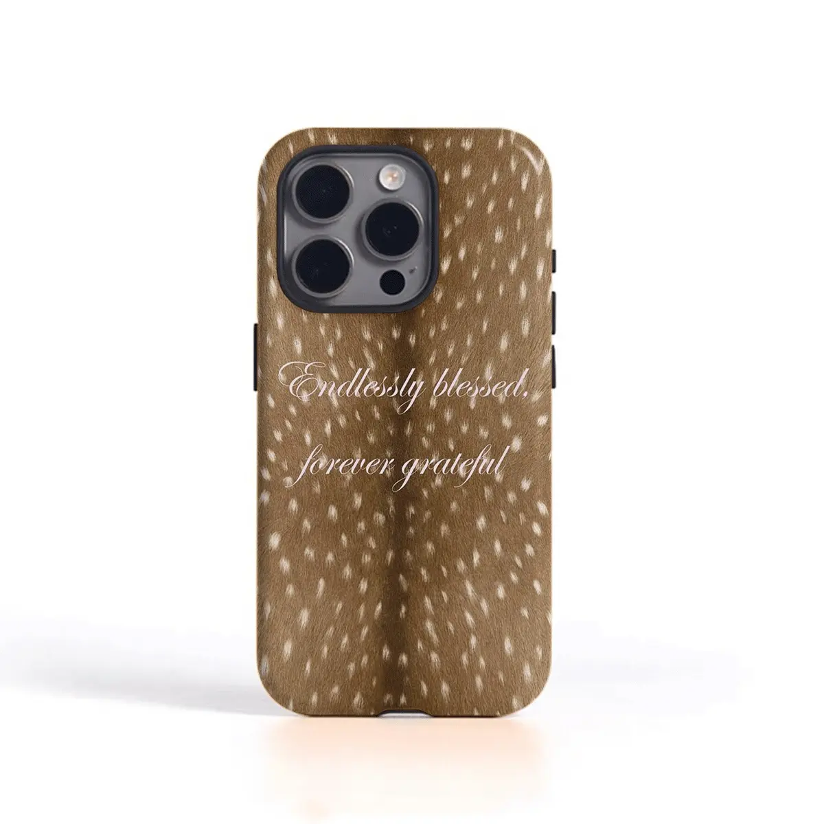 Retro deer spotted pattern, durable and shock-absorbing glossy 2-in-1 phone case, suitable for iPhone 17 16 15 14 13 12 11 X, Samsung and other series models, can be given as a holiday gift to friends or home
