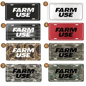 Farm Use License Plate, Custom Tractor Style Aluminum Vanity Plate for Rustic Farm & Off-Road Vehicle Decor