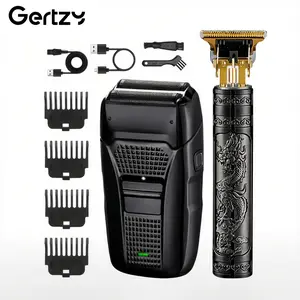 Men'S Electric Shaver 2-in-1 Set, In Black Color, With USB Charging Port, Is A Must-have For Home Travel And The Most Suitable Choice For Gifting To Boyfriends Or Fathers