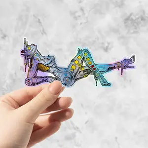 Bride of Pinbot Holographic Sticker for Cars, Trucks, Laptops, Robot Sticker