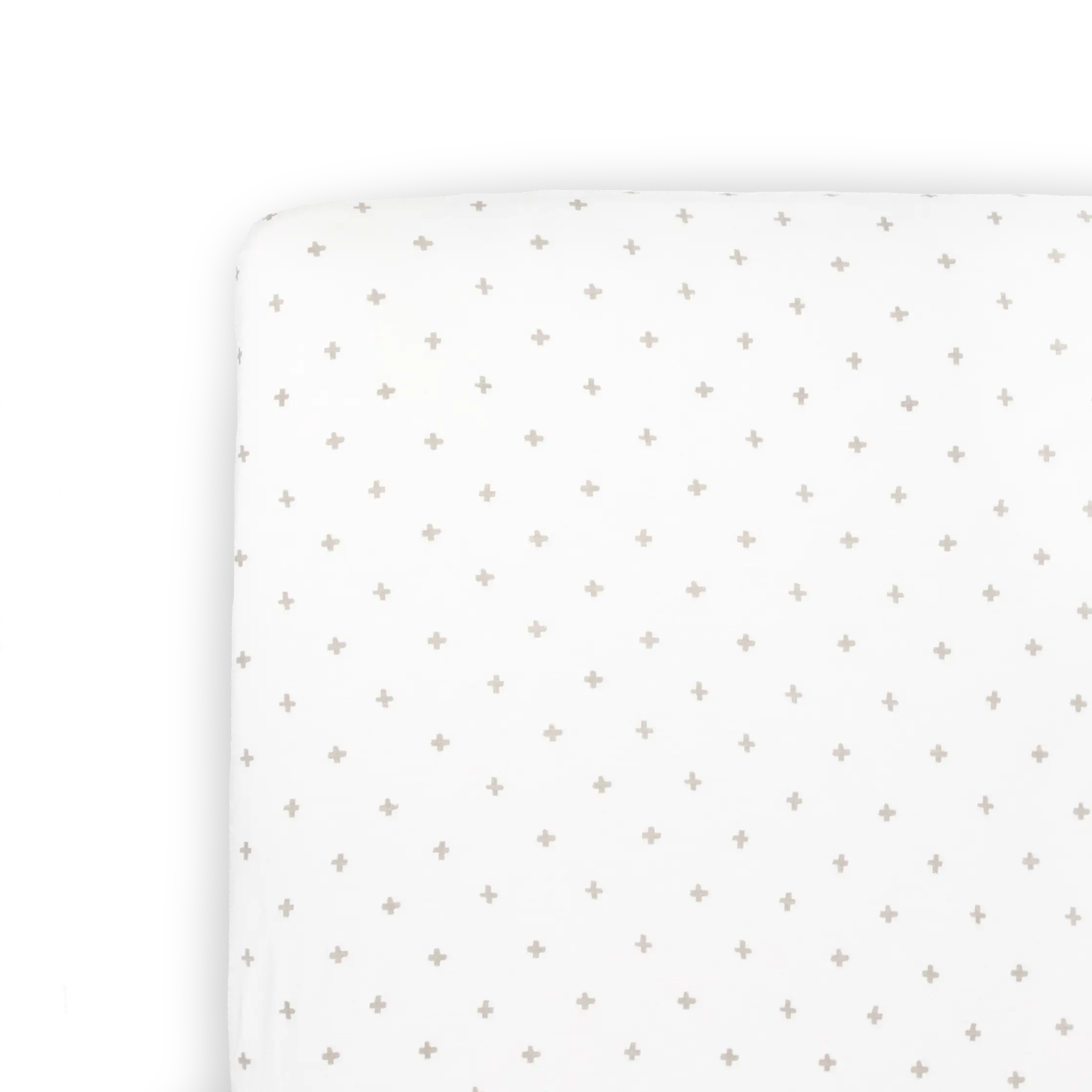 Stretch Knit Crib Sheet - Grey Cross