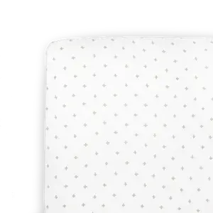 Stretch Knit Crib Sheet - Grey Cross