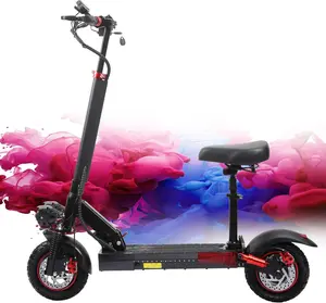 DT-007 Portable Electric Scooter for Adults, 800W Brushless Rear Motor, 10" Off-Road Tires, 48V 15Ah Battery, 45-50KM/H Speed, Dual Brakes, Foldable Aluminum Frame, IPX5 Waterproof
