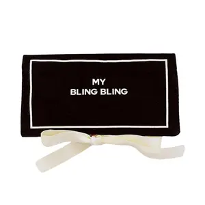 Travel Jewelry Case Black Portable Organizer for Necklaces Earrings Rings