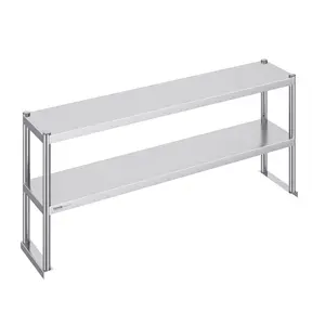 VEVOR Double Overshelf,  Double Tier Stainless Steel Overshelf, 12 x 60 Inch Double Deck Overshelf, Height Adjustable Overshelf Prep Work Table for Kitchen, Restaurant and Workshop