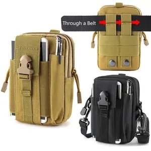 Tactical Waist Phone Pack Oxford Waterproof Thickened Wear Resistant for Running Cycling Hiking Camping Military Enthusiasts Portable Multi function Crossbody Leg Bag