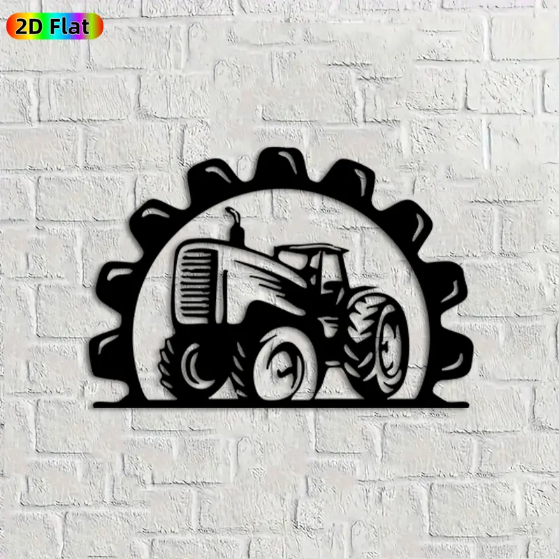1pc Tractor Metal Wall Art,Tractor Statue Mural, Ideal Gift for New Year, Easter, Farmhouse Decor Enthusiasts, Rust-Resistant Metal Wall Decor Wall Sculptures, Perfect for Garden Wall & Fence,Tractor Enthusiasts