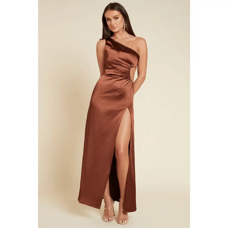 open lace back dress Copper Pleated Midi Dress – Gabi Swimwear