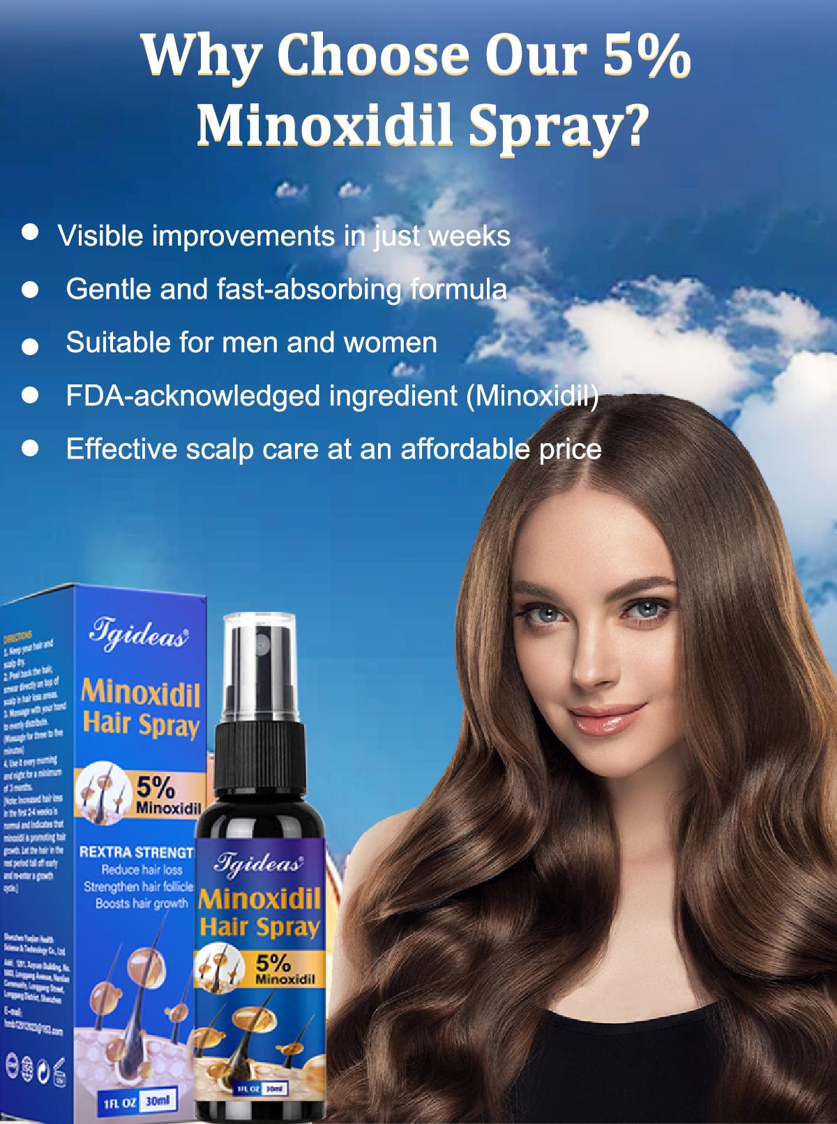 [TikTokShopBlackFriday] Tgideas Minoxidil Spray 5% - Restore Fuller-Looking Hair & Reclaim Confidence with 5% Minoxidil Spray