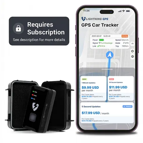 Lightning GPS GL300 Car Tracker Device for Vehicles w/ Magnetic Case (Subscription Required) – Hidden GPS Tracker for Fleet Security, Long Range Vehicle Tracking, Discreet, Ideal for Cars and Trailers