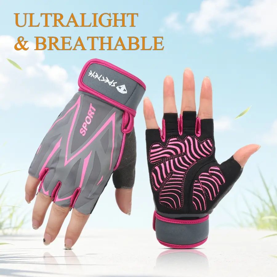 Ultralight Breathable Women’s Half‑Finger Gym Gloves, Non‑Slip Palm for Workout & Cycling Fitness Accessories