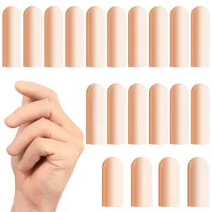 20 Pcs Gel Finger Cots - Reusable Silicone Finger Protectors & Thumb Cots, Flexible Shields for Stiff Sore Fingers against Dryness, Rubbing, and Skin Stress during Daily Activities BMKYUET