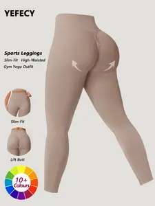 Women's High-Waisted Seamless Yoga Pants, Quick-Dry High-Stretch Butt-Lifting Shaping Gym Leggings for Comfortable Stylish Workout Wear