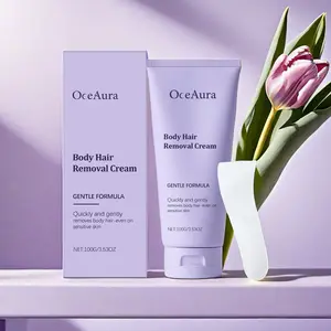 Body and Facial Hair Removal Cream Gentle Painless Hair Removal for Sensitive Skin Daily Use Hair Removal Product with Scraper for Women and Men