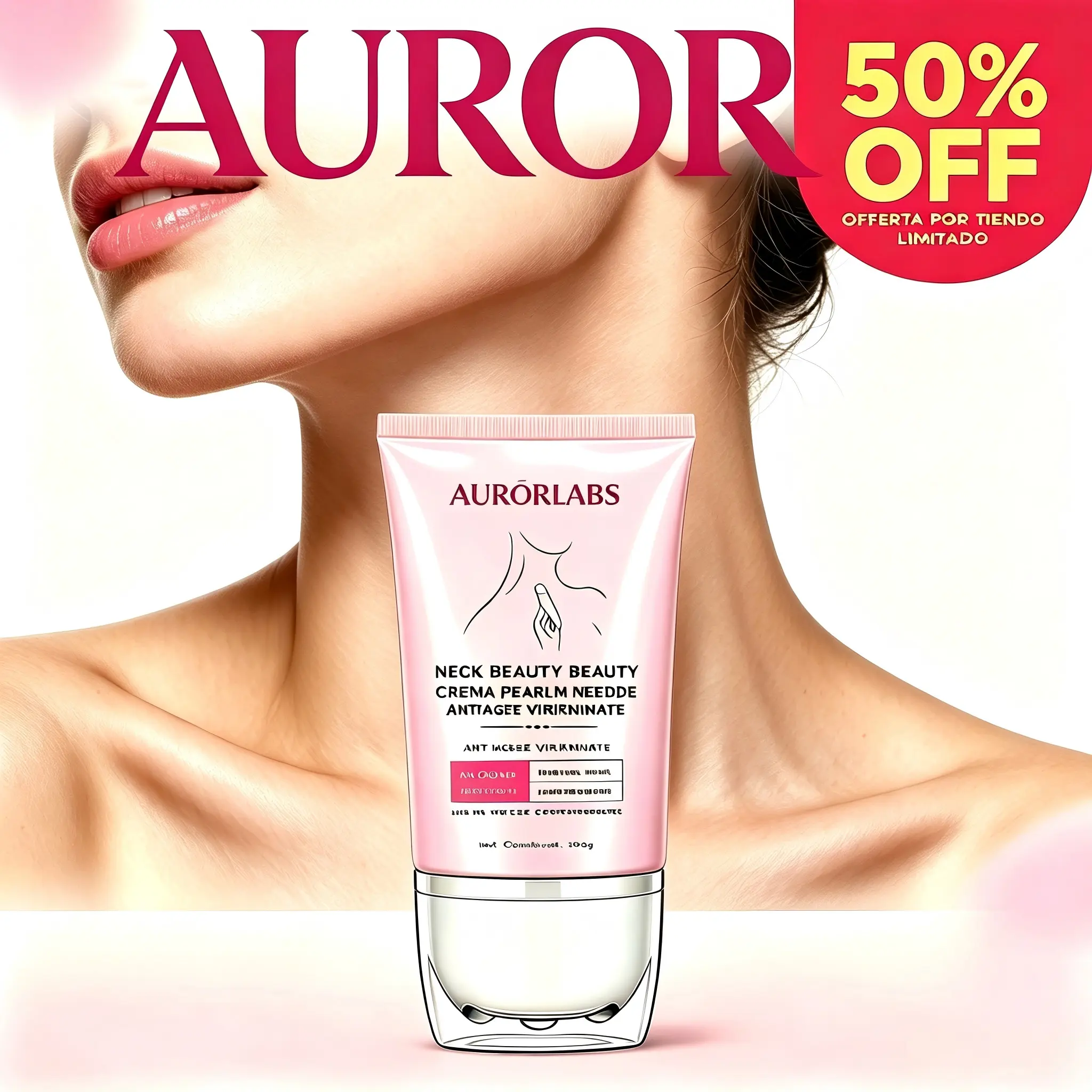 AURORA Neck Firming & Body Moisturizer Cream with Peptides - Skin Tightening, Hydrating Formula for Crepey Skin & Wrinkles, For Men & Women, Neck & Body Care Product with Radiant Effect, Moisture