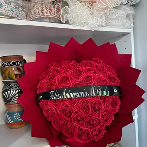 Eternal Heart Shape Foam Rose Bouquet - Lightweight Decorative Gift for Special Occasions and Celebrations