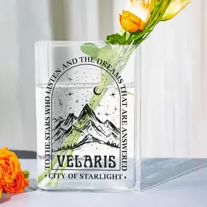 ACOTAR Velaris City of Starlight Acrylic Book Vase | Night Court Bookish Decor | Fantasy Book Lover Gift for Readers