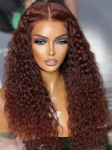 Brown Soft 26-Inch Long 180 Density Kinky Curly Lace Front Wig, Glueless  Pre-plucked, Heat Resistant, Daily Wear, All Seasons, Synthetic Lace Front Wigs