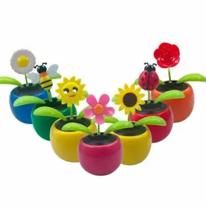 8 Pcs Solar Dancing Flowers Window Decoration Gift Colorful Solar Toy Housewarming Ornaments Decorative Plants